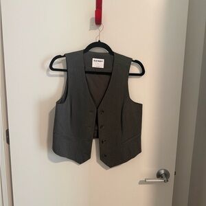 Old Navy Charcoal Pinstripe Vest